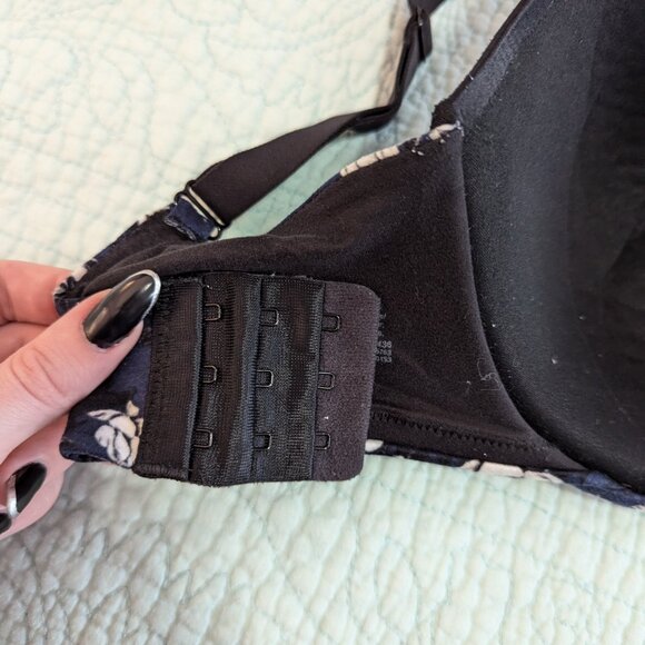 Maidenform Flower Navy/Black Bra 34DD - Picture 8 of 9